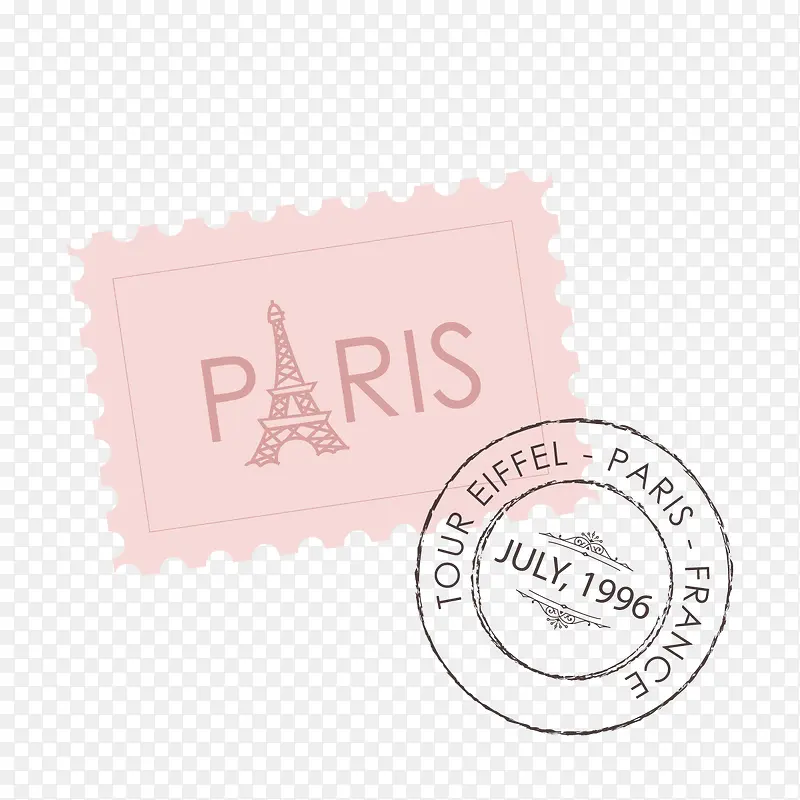 矢量巴黎邮戳
