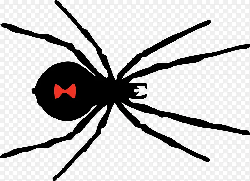 矢量黑色带红色花纹的蜘蛛