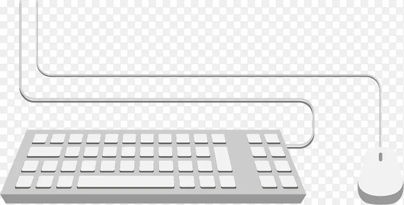 矢量白色键盘鼠标