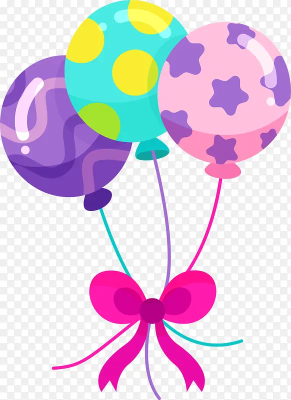彩色花纹扁平气球