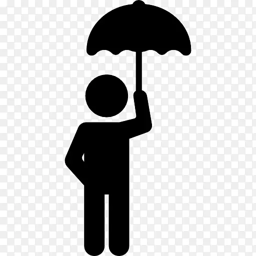 男人张开的伞图标