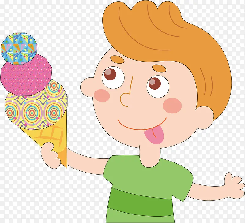 吃冰淇淋的孩子