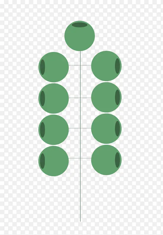 简笔绿色卡通果子