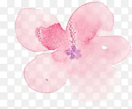 创意手绘水彩粉红色的空中的花瓣
