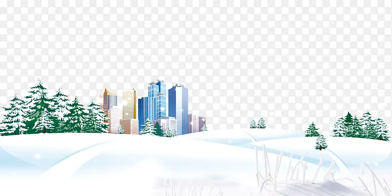 城市雪景图