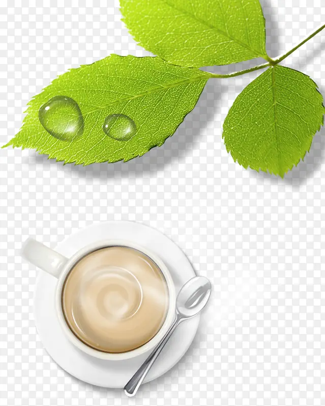 绿叶咖啡元素