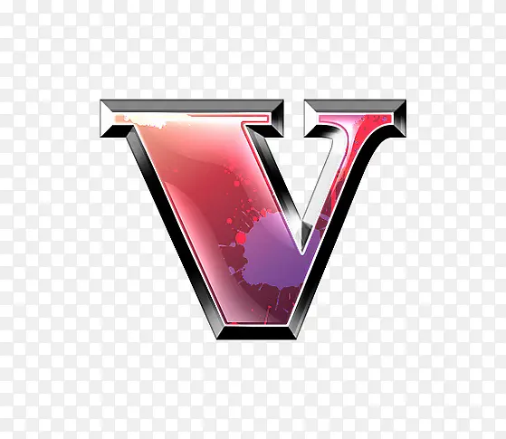 墨迹字母v