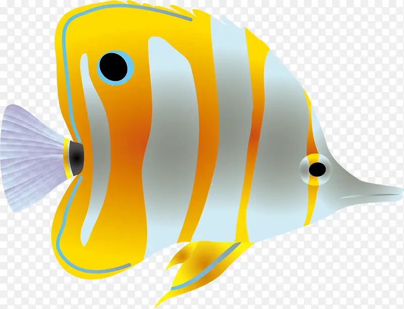 黄色卡通热带鱼