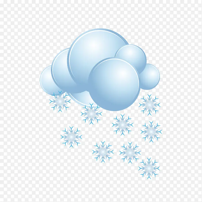 卡通手绘云彩雪花