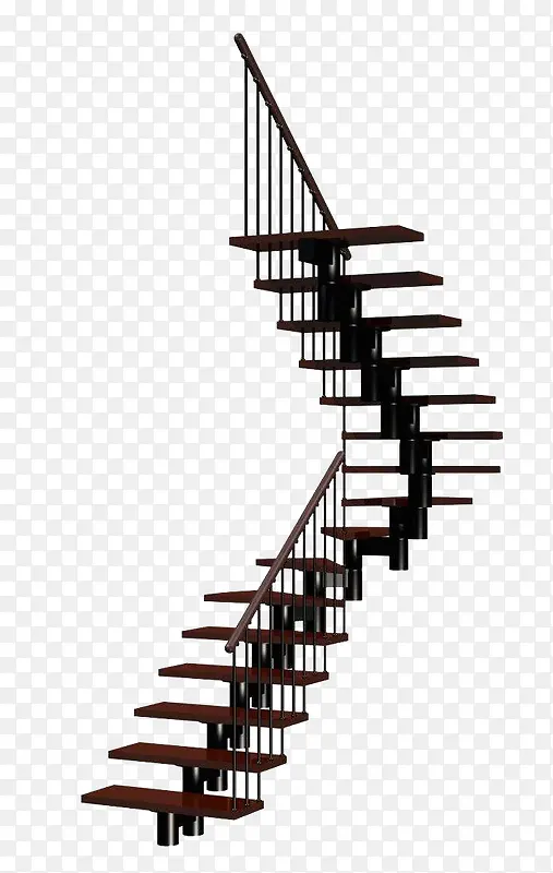 现代黑色简约旋转楼梯