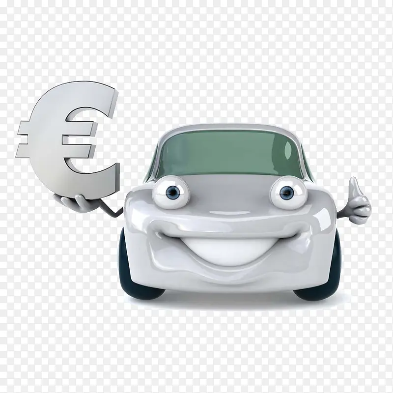 卡通白色汽车