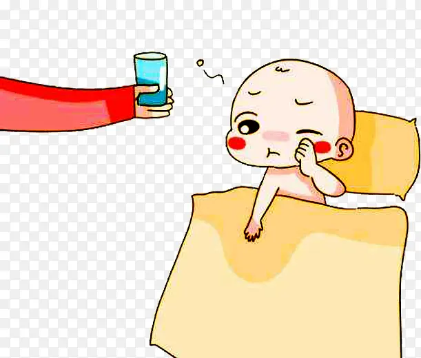 宝宝起床喝水图片素材