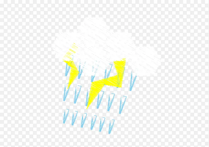 雷阵雨粉笔天气图标