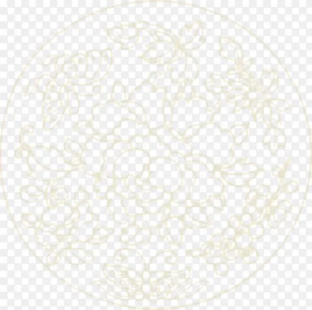 牡丹镂空圆形图案