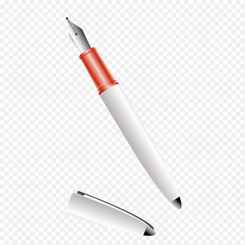 矢量白色钢笔
