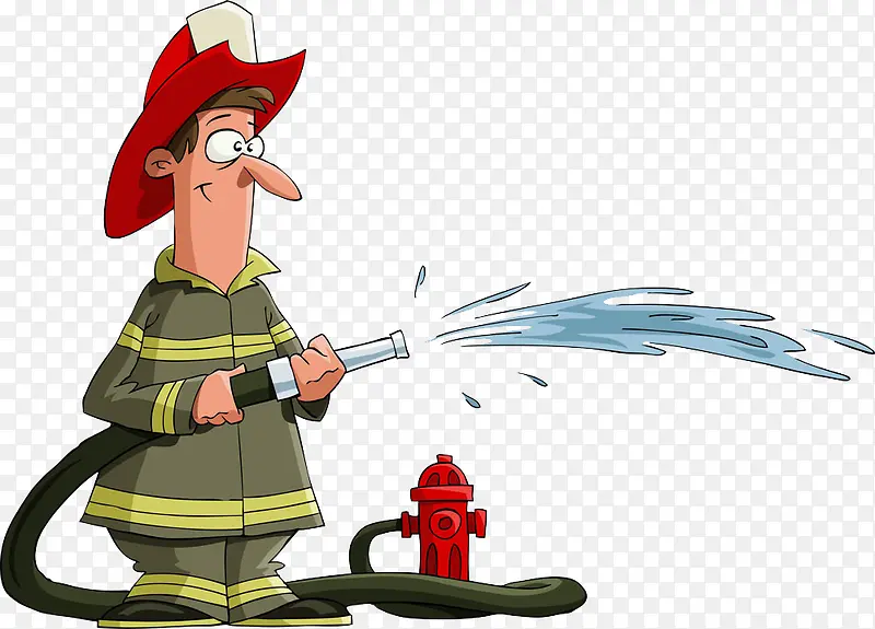 喷水的消防员图片