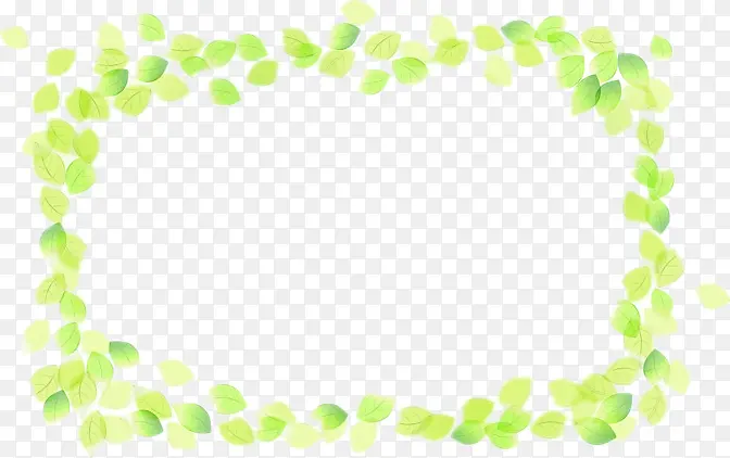 绿色叶片长方形边框