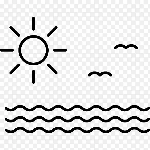 太阳海和海鸥图标
