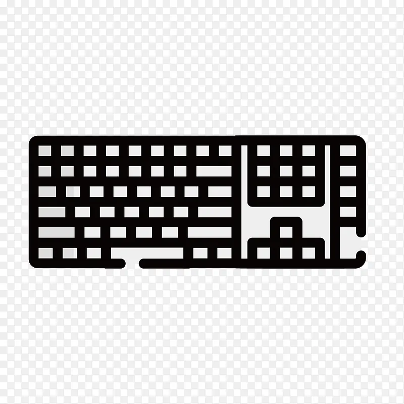 灰色手绘线稿键盘元素