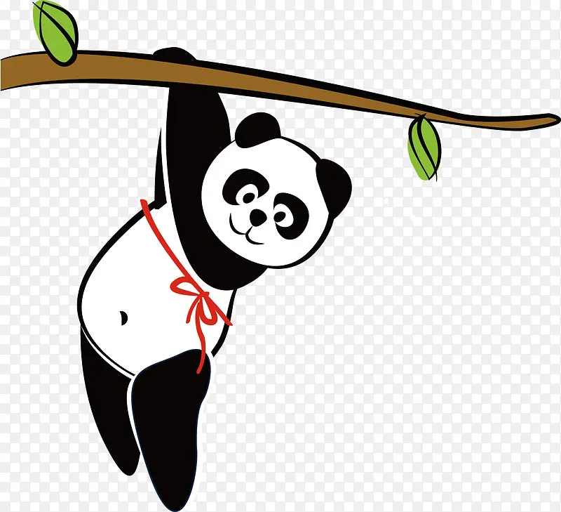 爬树的熊猫素材