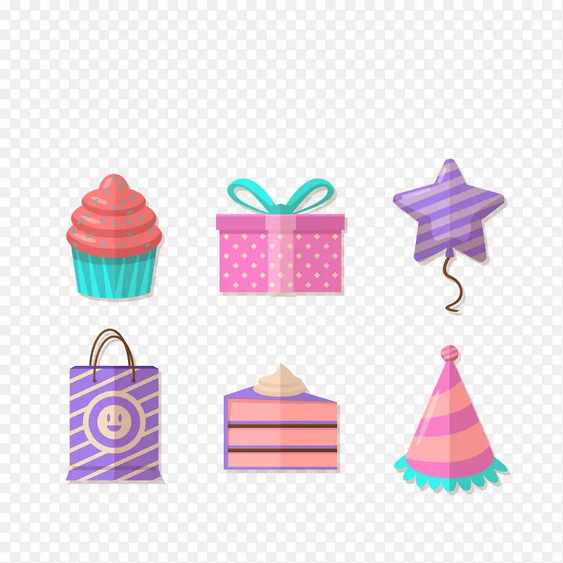 彩色生日派对矢量图