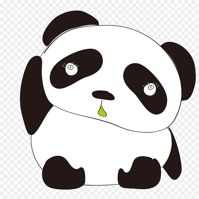 手绘的大熊猫动物