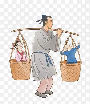扁担里的小孩