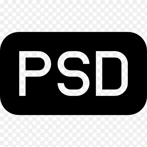 PSD文件类型的黑色圆角矩形界面符号图标