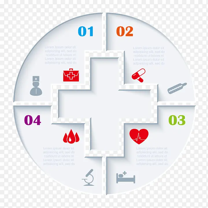 信息分类 矢量图 十字 医疗信息