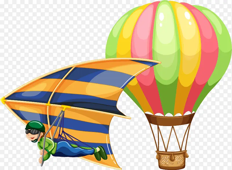 热气球飞人PNG矢量素材