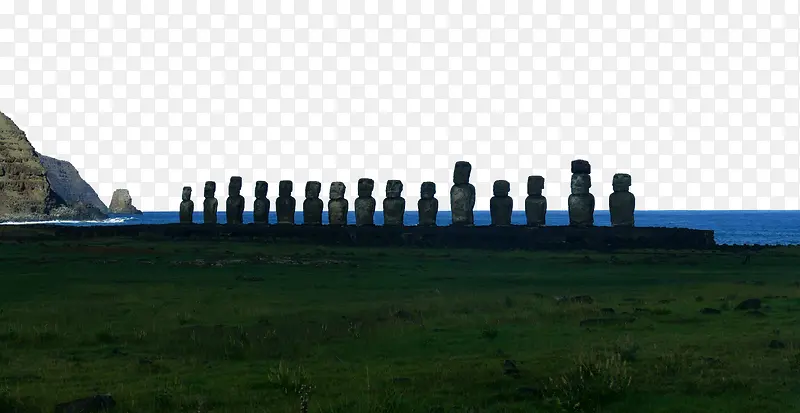 美丽的智利复活节岛石像