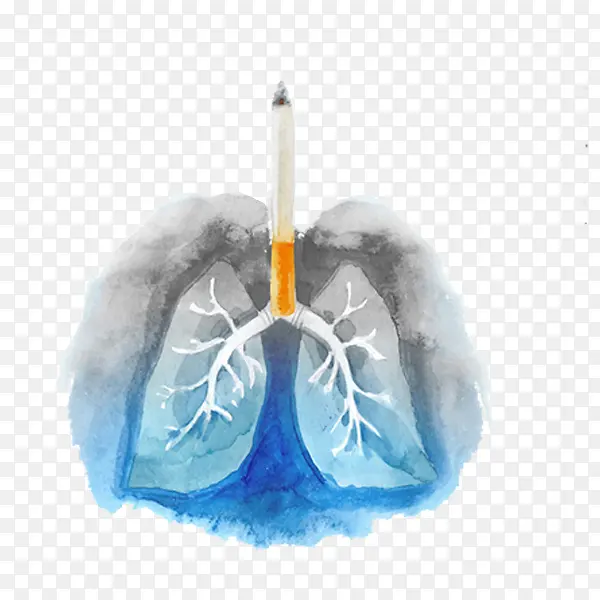 手绘色彩吸烟者的肺