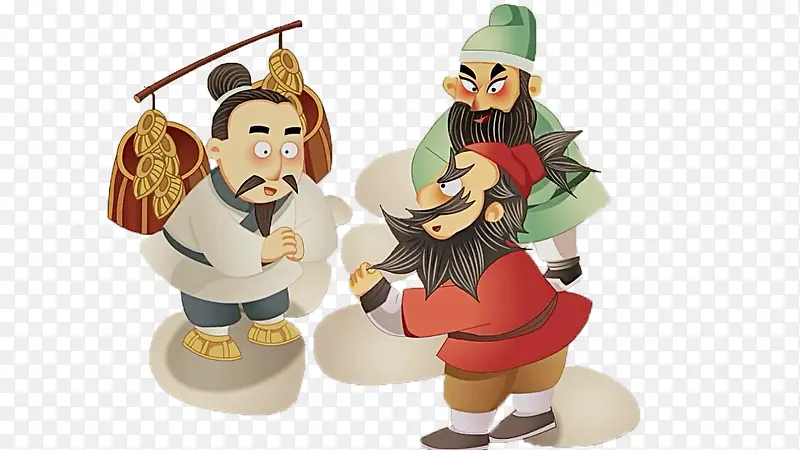 刘备关羽张飞初次见面卡通PNG图片素材下载_图片编号8981574-PNG素材网