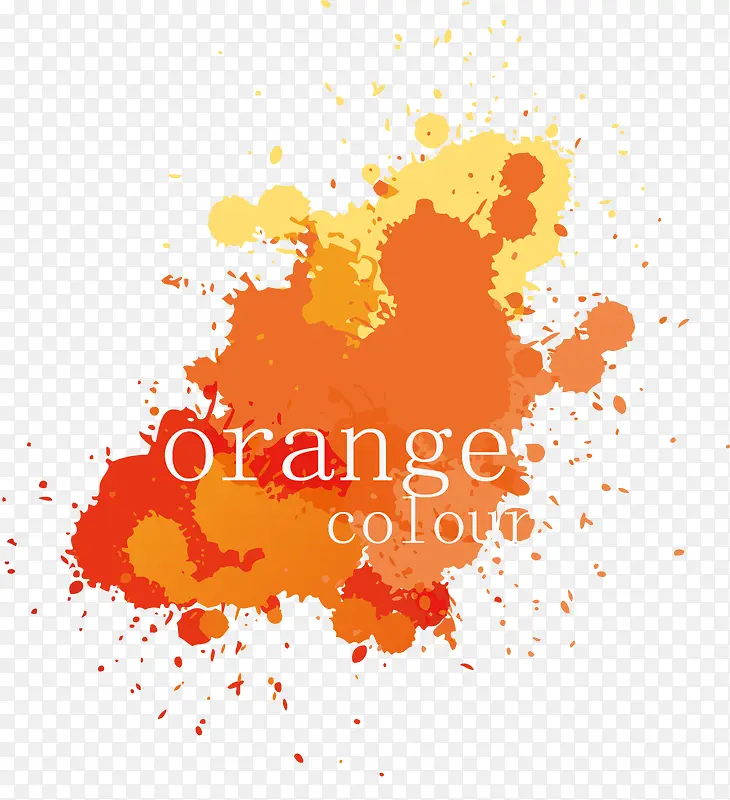 橙色飞溅色块设计
