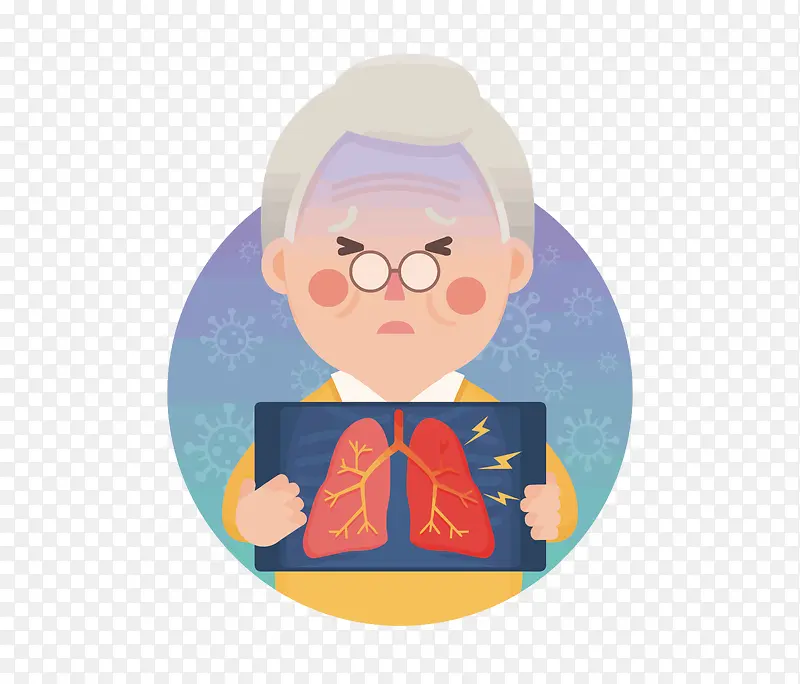 矢量老年人心肺疾病