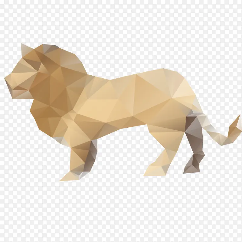 多边形折纸狮子