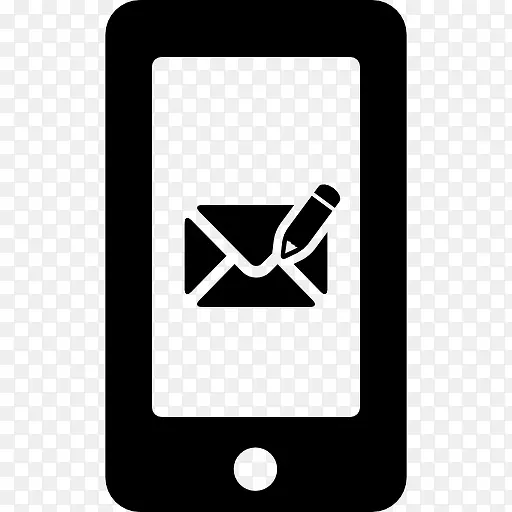 写电子邮件消息的符号在手机屏幕图标