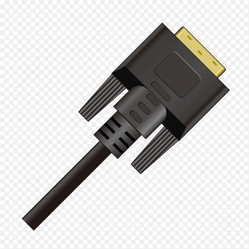 黑色电脑数据线插头