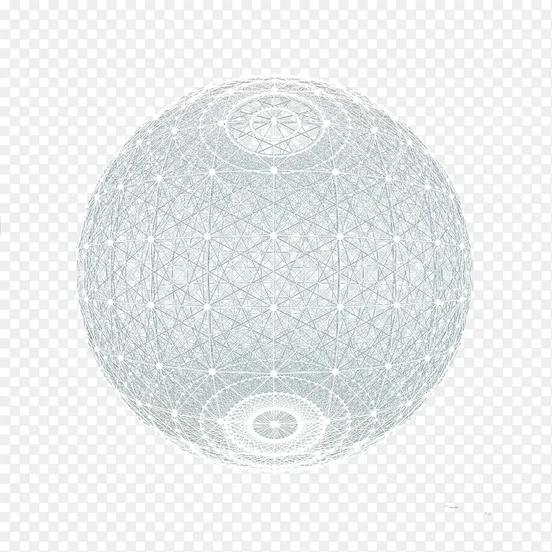 白色科技网格线条球PNG