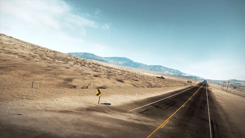 沙漠中的公路海报背景