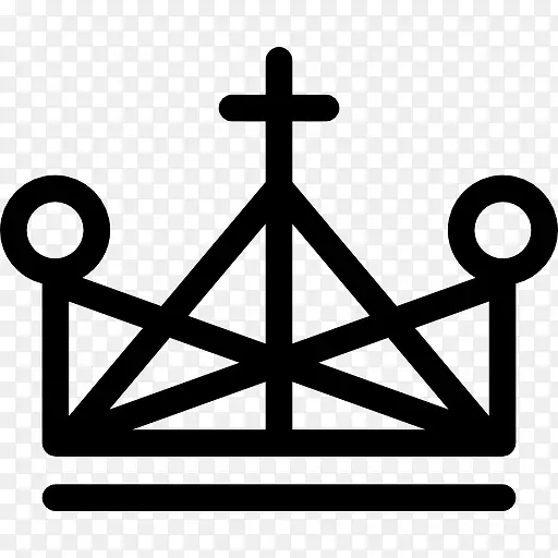 冠由三角形轮廓交叉和小圈子图标