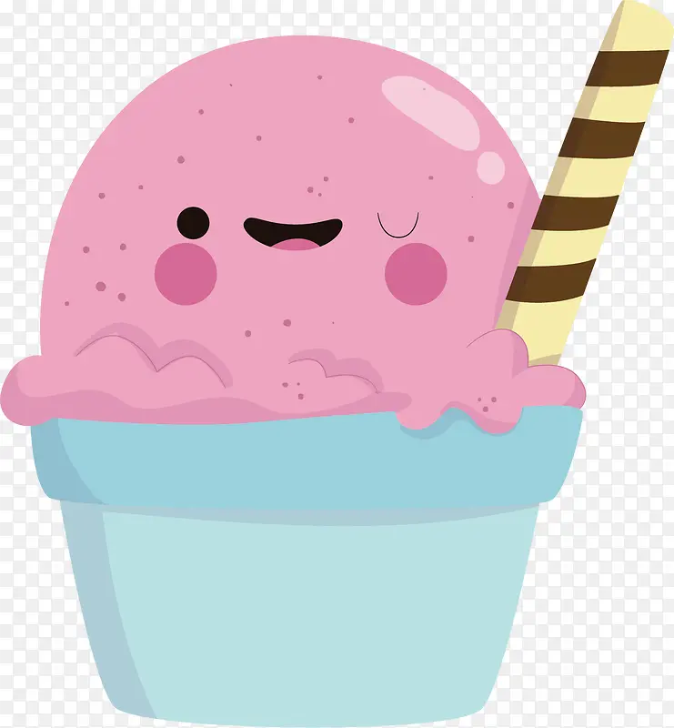 矢量图紫色的圆筒冰淇淋