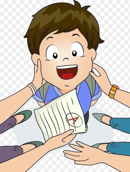 考了好成绩受表扬的男孩PNG图片素材下载_图片编号8988669-PNG素材网