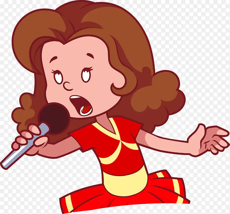 卡通唱歌的女孩