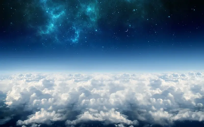 云层蓝色银河星空高清摄影