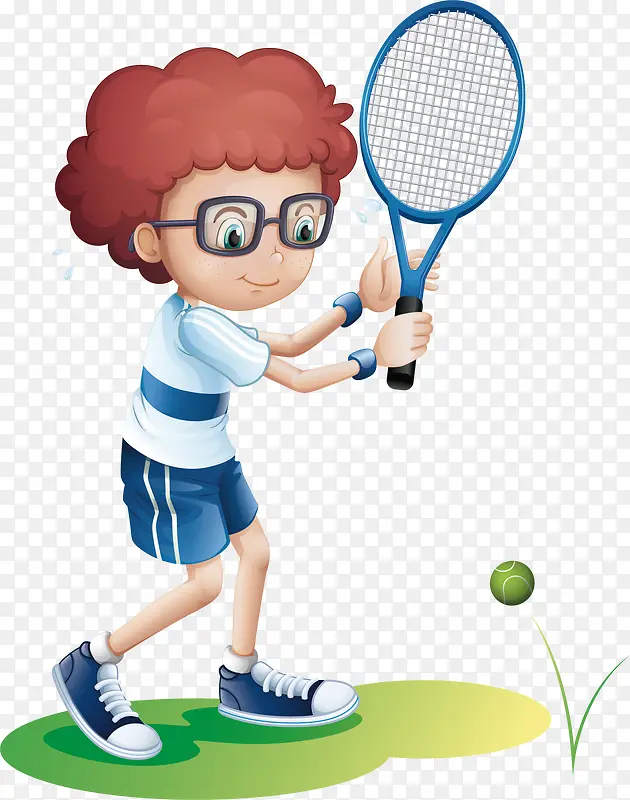 打网球的少年