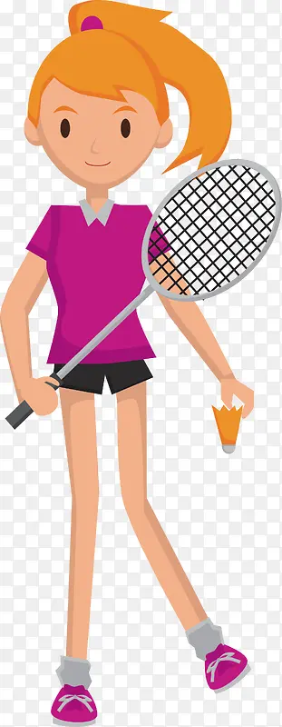网球少女设计