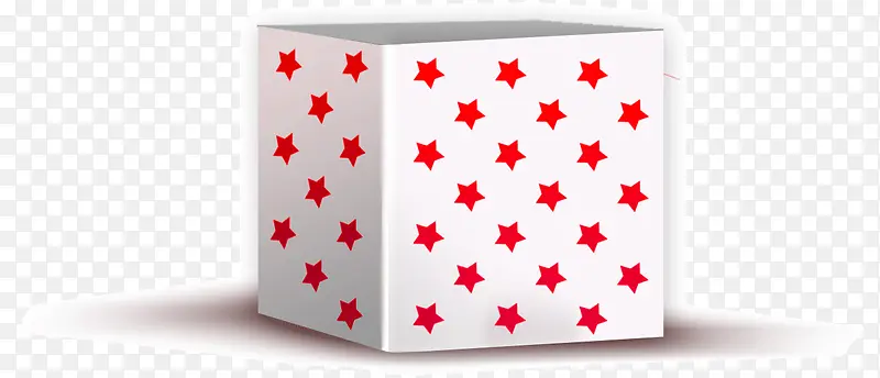 红色五角星正方体纸盒