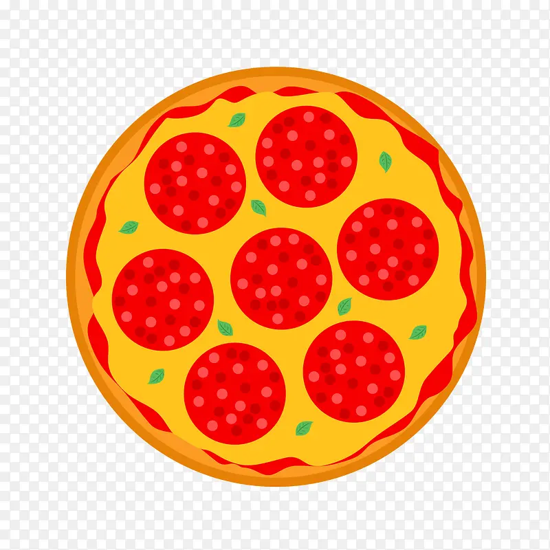 美味披萨俯视图矢量素材