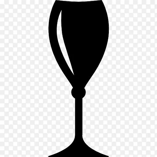 葡萄酒的黑色玻璃图标